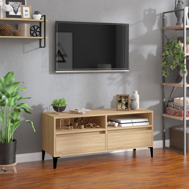Vidaxl tv-meubel 100x34,5x44,5 cm bewerkt hout sonoma eikenkleurig