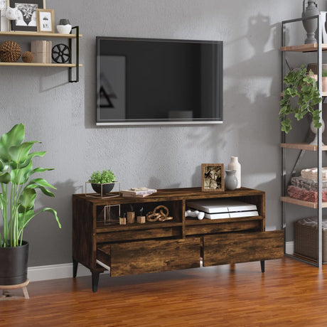 Vidaxl tv-meubel 100x34,5x44,5 cm bewerkt hout gerookt eikenkleurig