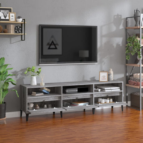 Vidaxl tv-meubel 150x30x44,5 cm bewerkt hout grijs sonoma eikenkleurig