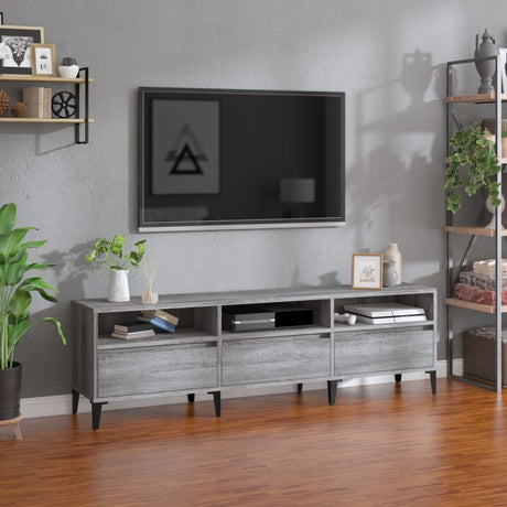 Vidaxl tv-meubel 150x30x44,5 cm bewerkt hout grijs sonoma eikenkleurig