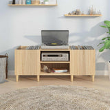 Vidaxl platenkast sonoma eiken 121x38x48 cm bewerkt hout