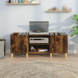 Vidaxl platenkast 121x38x48 cm bewerkt hout gerookt eikenkleurig