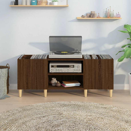 Vidaxl platenkast 121x38x48 cm bewerkt hout bruin eikenkleur