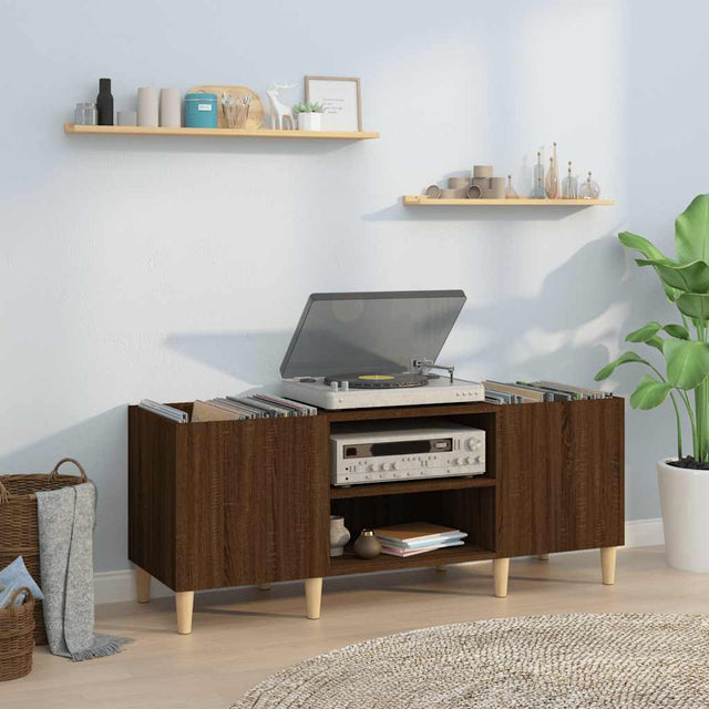Vidaxl platenkast 121x38x48 cm bewerkt hout bruin eikenkleur