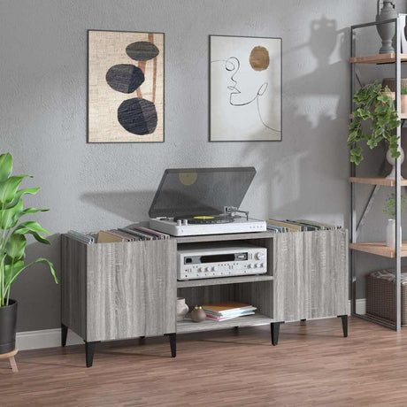 Vidaxl platenkast 121x38x48 cm bewerkt hout grijs sonoma eikenkleurig