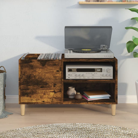 Vidaxl platenkast 84,5x38x48 cm bewerkt hout gerookt eikenkleurig