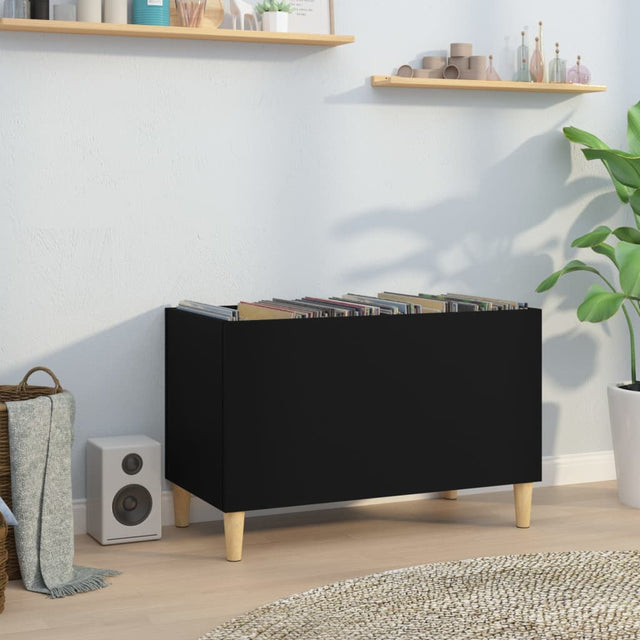Vidaxl platenkast 74,5x38x48 cm bewerkt hout zwart