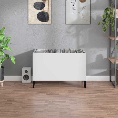 Vidaxl platenkast 74,5x38x48 cm bewerkt hout wit