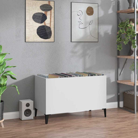Vidaxl platenkast 74,5x38x48 cm bewerkt hout wit