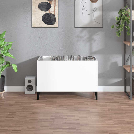 Vidaxl platenkast 74,5x38x48 cm bewerkt hout hoogglans wit