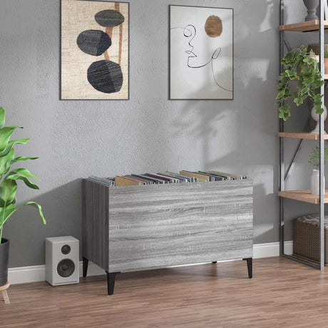 Vidaxl platenkast 74,5x38x48 cm bewerkt hout grijs sonoma eikenkleurig