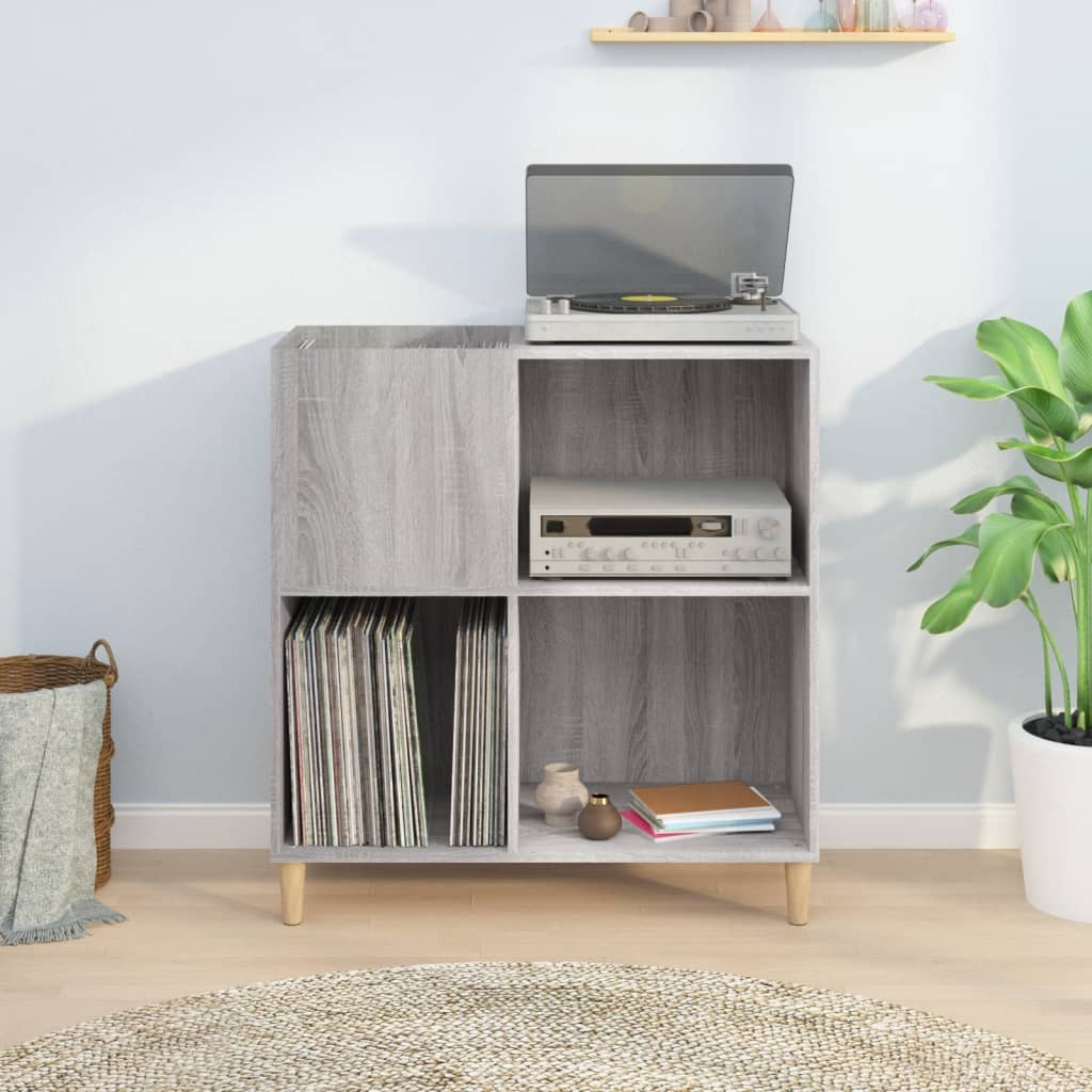 Vidaxl platenkast 84,5x38x89 cm bewerkt hout grijs sonoma eikenkleurig