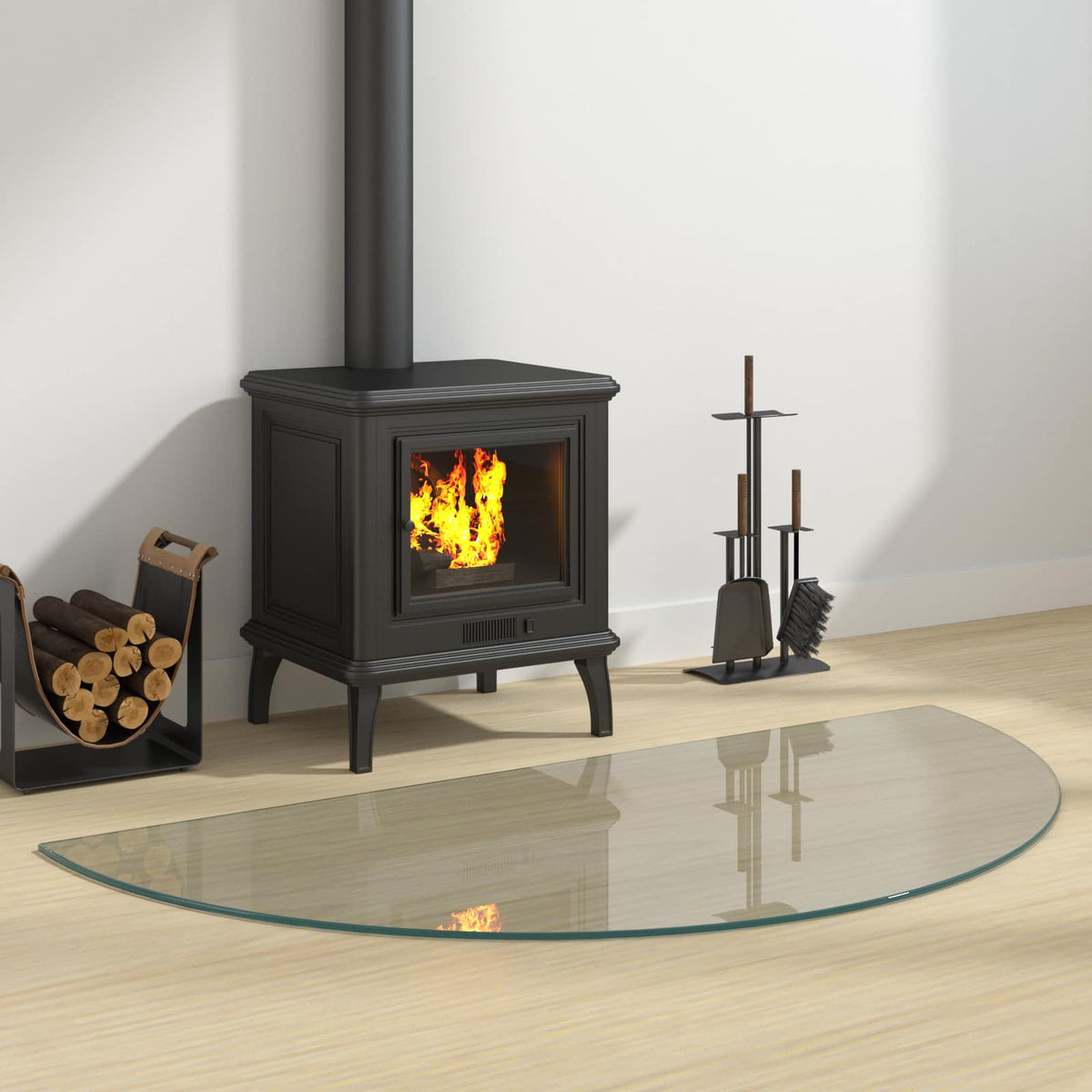 Vidaxl vuurplaats glazen plaat doorzichtig 1200 x 600 mm glas