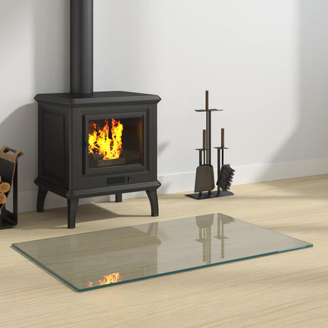 Vidaxl vuurplaats glazen plaat transparant 80 x 50 cm glas