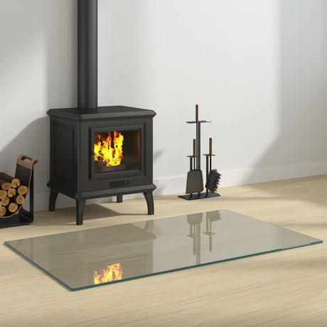 Vidaxl vuurplaats glazen plaat transparant 100 x 60 cm glas