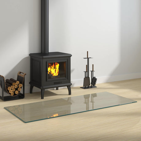 Vidaxl vuurplaats glazen plaat transparant 120 x 50 cm glas