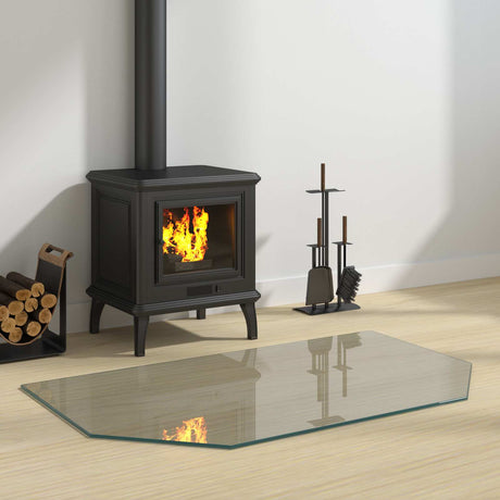 Vidaxl vuurplaats glazen plaat doorzichtig 100 x 60 cm glas