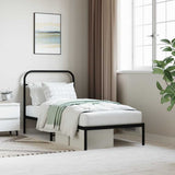 Vidaxl bedframe met hoofdbord metaal zwart 90x200 cm