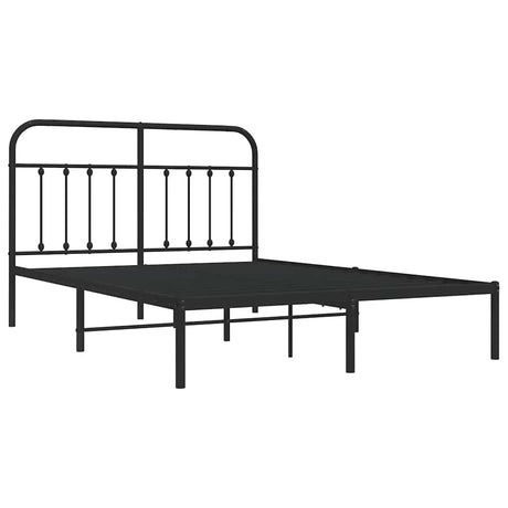 Vidaxl bedframe met hoofdbord metaal zwart 140x190 cm
