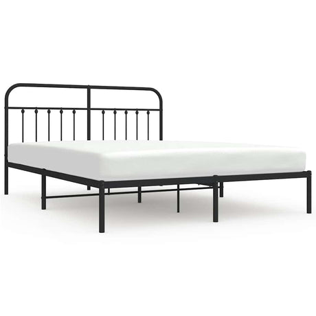 Vidaxl bedframe met hoofdbord metaal zwart 183x213 cm