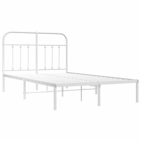 Vidaxl bedframe met hoofdbord metaal wit 120x190 cm