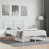 Vidaxl bedframe met hoofdbord metaal wit 120x190 cm