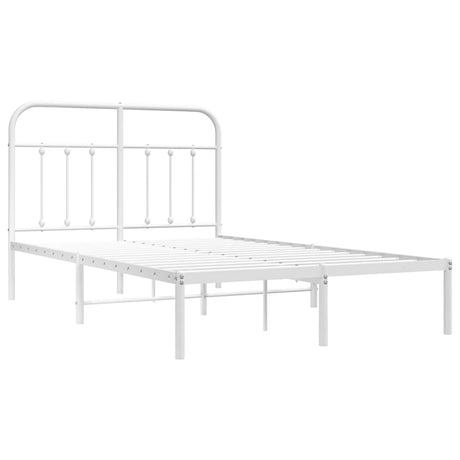 Vidaxl bedframe met hoofdbord metaal wit 120x200 cm