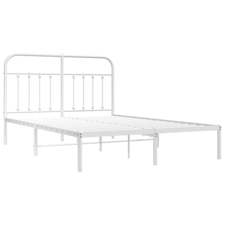 Vidaxl bedframe met hoofdbord metaal wit 140x190 cm