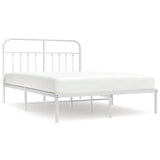 Vidaxl bedframe met hoofdbord metaal wit 140x200 cm