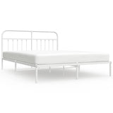 Vidaxl bedframe met hoofdbord metaal wit 180x200 cm