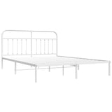 Vidaxl bedframe met hoofdbord metaal wit 180x200 cm