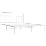 Vidaxl bedframe met hoofdbord metaal wit 183x213 cm