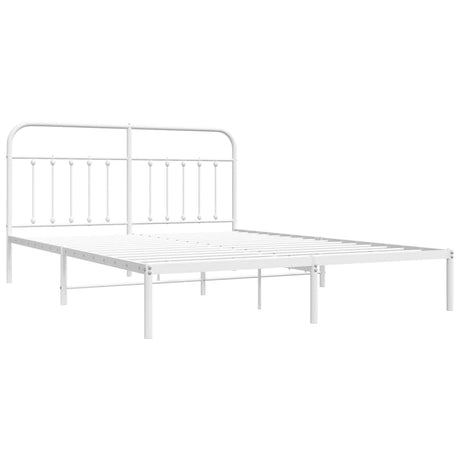 Vidaxl bedframe met hoofdbord metaal wit 183x213 cm