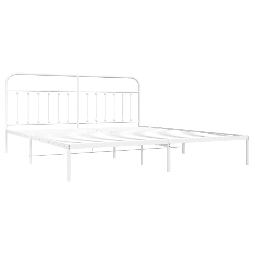 Vidaxl bedframe met hoofdbord metaal wit 200x200 cm