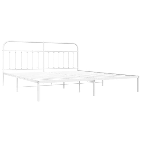 Vidaxl bedframe met hoofdbord metaal wit 200x200 cm