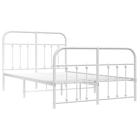 Vidaxl bedframe met hoofd- en voeteneinde metaal wit 120x200 cm