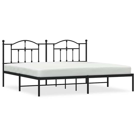 Vidaxl bedframe met hoofdbord metaal zwart 193x203 cm