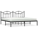 Vidaxl bedframe met hoofdbord metaal zwart 200x200 cm