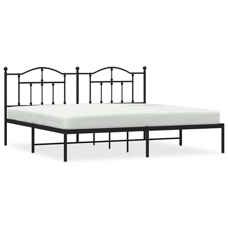 Vidaxl bedframe met hoofdbord metaal zwart 200x200 cm