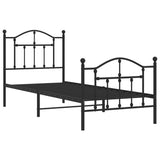 Vidaxl bedframe met hoofd- en voeteneinde metaal zwart 80x200 cm