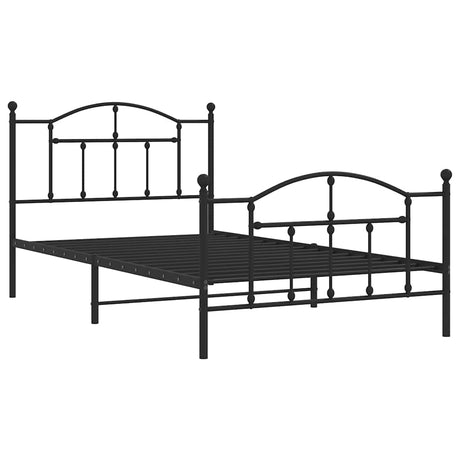 Vidaxl bedframe met hoofd- en voeteneinde metaal zwart 100x200 cm