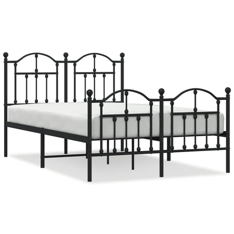 Vidaxl bedframe met hoofd- en voeteneinde metaal zwart 120x190 cm