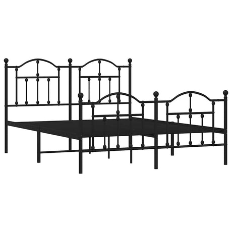 Vidaxl bedframe met hoofd- en voeteneinde metaal zwart 140x190 cm