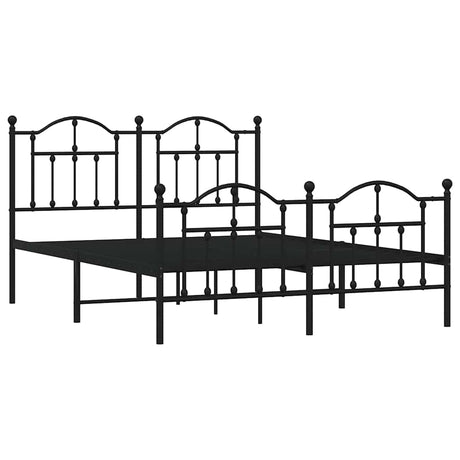 Vidaxl bedframe met hoofd- en voeteneinde metaal zwart 140x200 cm