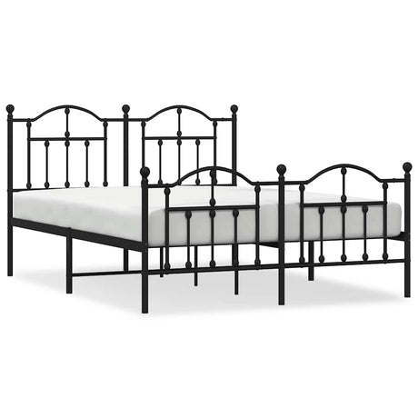 Vidaxl bedframe met hoofd- en voeteneinde metaal zwart 150x200 cm