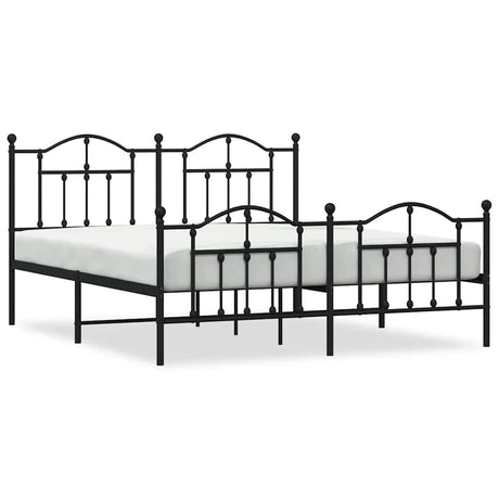 Vidaxl bedframe met hoofd- en voeteneinde metaal zwart 183x213 cm