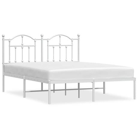 Vidaxl bedframe met hoofdbord metaal wit 140x200 cm