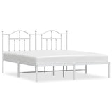 Vidaxl bedframe met hoofdbord metaal wit 183x213 cm