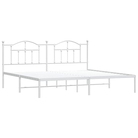 Vidaxl bedframe met hoofdbord metaal wit 193x203 cm