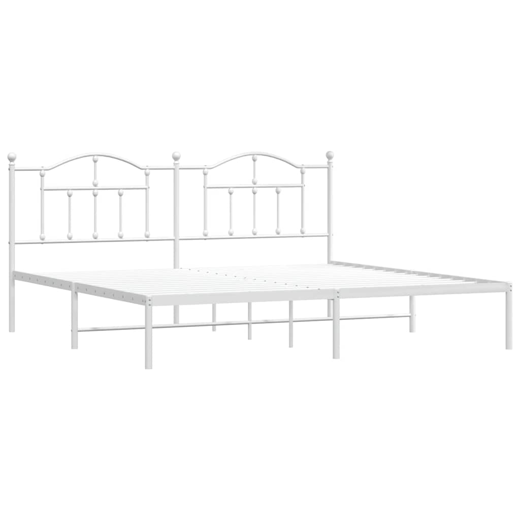 Vidaxl bedframe met hoofdbord metaal wit 200x200 cm